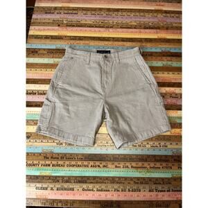 Abercrombie & Fitch The Loose Shorts High Rise 28 Sage Railroad Stripe Cargo